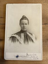 Cabinet Card c1890s Beautiful Woman Lace Collar Dabbs Studio Pittsburgh PA picture