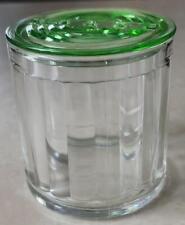 RARE C. 1940'S VINTAGE NORGE COVERED REFRIGERATOR JAR GREEN LID RIBBED BODY picture