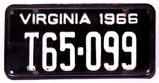Unissued 1966 Virginia License Plate T65-099 picture