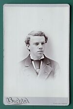 Antique Victorian Cabinet Card Photo Handsome Young Man Portland, Oregon picture