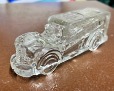 c 1946 FIRE ENGINE Figural Glass CANDY CONTAINER Vintage E&A 215 Ladder Truck picture