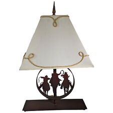 Cowboy Horse Riding Lamp Sunset Iron Authentic Trendsetters Western Bedside picture