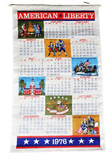 1976 American Liberty Linen Tea Towel Cloth Calendar Retro Vtg American Art picture