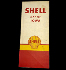1950 Shell Oil Company Folding Road Map of IA Iowa, Shell Service Station picture