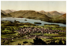 England. Lake District. Derwentwater and Keswick.  Vintage Photochrome by P.Z, picture
