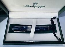 Montegrappa Extra 1930 Midnight Blue Fountain Pen- 18K Fine Nib- Box and Paper picture