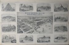 Antique Barker Lumber Co 1892 World Colombian Exposition Chicago Fair Poster picture