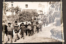 Italian Outdoor Funeral Procession Vintage Black & White Photo V11 picture