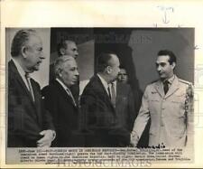 1961 Press Photo Dominican General Rafael Trujillo, Jr. greets OAS commission picture