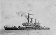 HMS TRAFALGAR BRITISH NAVY BATTLESHIP RPPC Postcard picture