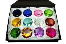 Tripact 60mm Huge Sapphire Amber Emerald Crystal Diamond Set 12pcs picture
