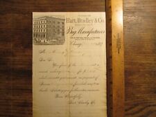 Antique Ephemera 1870s Letterhead Chicago Hart Bradley Bag Manufacturer picture