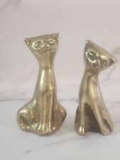 2 vintage brass cats figurines  3