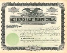 West Branch Valley Railroad Co. - Railroad Stocks picture