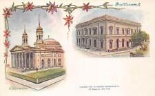 R.C. CATHEDRAL & PEABODY INSTITUTE BALTIMORE MARYLAND POSTCARD (1897) picture