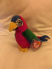RARE Jabber Parrot 1997/8 TY Beanie Baby Multiple Errors Hanger Tag Has Creases picture