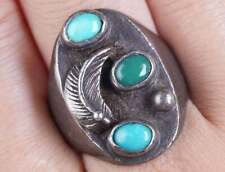 Sz11 Old Pawn Navajo sterling turquoise ring picture