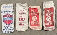 (4) Vintage 25lb Lawrence Brand Winchester All American Chilled Lead Shot Bags picture