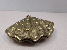 Vintage Brass Seashell Trinket Box Jewelry Figurine 16 Oz (28) picture