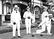 Launceston East Tasmania 1944 - Men playing lawn bowls at the East- Old Photo picture