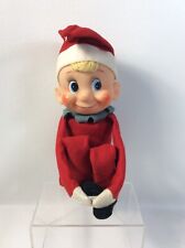 VTG Commonwealth of Pennsylvania Elf Pixie Christmas Ornament Hugging Knees -Red picture