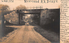 Vintage RPPC Railroad Bridge Lodi Wisconsin One Cent Stamp Photo Postcard 1906 picture