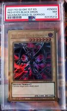 PSA 7 Red-Eyes Black Dragon MGED-EN003 Gold Rare 1st Ed 2021 Yugioh picture