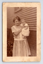 AZO RPPC Postcard Real Photo Portrait of Beautiful Mother and Baby Child picture