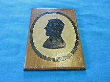 Scarce Vintage Schoolhouse Wall Hanging Plaque Abraham Lincoln Silhouette 1935 picture