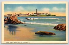 New Hampshire Hampton Beach Great Boars Head Vintage Postcard picture