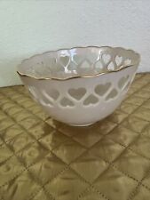 LENOX GORGEOUS ORNATE BOWL/DISH ROSE ON THE BOTTOM NEW WITHOUT TAG MADE IN USA picture
