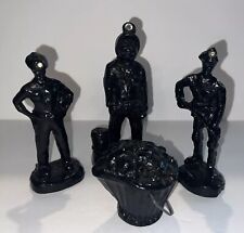 Vintage Coal Miner & Bucket Folk Art Statues Lot: One Signed James England picture