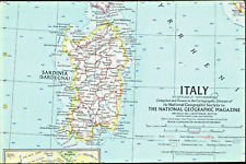 1961-11 November Vintage Map ITALY National Geographic Society Single side B (A) picture