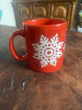 Vintage Waechtersbach Red Christmas Mug White Snowflake Made In West Germany picture