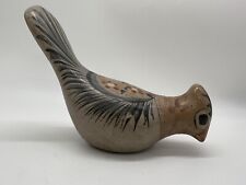 Vintage Earthtone Tonala Pottery Bird Dove Figurine Hand Painted Mexico picture