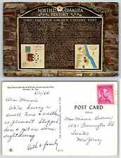 Mandan FORT LINCOLN CAVALRY POST PLAQUE North Dakota Postcard 443 picture