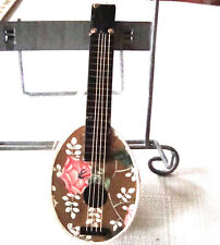 LARGE Antique German DRESDEN MANDOLIN  CANDY CONTAINER BOX EC picture