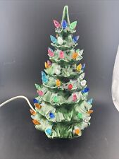 Ceramic Lighted Tabletop Christmas Holiday Tree Multicolor Lights 9