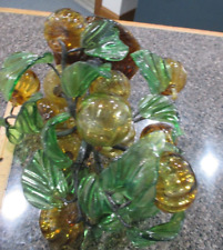 VINTAGE HAND BLOWN GLASS PLUM TREE picture