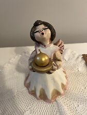 Vintage Bozner Engel Thun Singing Angel With Gold Round Candle 7.5”x5” picture