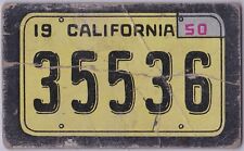 1950 TOPPS LICENSE PLATES #72 CALIFORNIA POPULAR SET picture