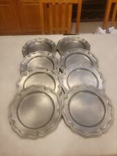 8” Pewter Plates Set Of 8 Colonial Casting Company CCC Antique Vintage picture