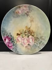 Antique Jean Pouyat Limoges J.P.L. Plate Hand Painted Tea Roses picture