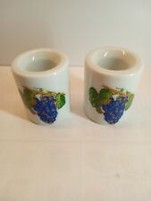 VINTAGE WEST GERMANY CANDLE HOLDERS/ FRUIT ON VINE/  picture