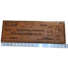 Veteran Armed Forces Wooden Sign Plaque Freedom Laser Engraved Gift “Check” picture