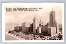 Chicago IL-Illinois, Aerial Gold Coast Station, Antique, Vintage c1946 Postcard picture