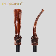 2pcs Acrylic Bent Saddle Stem Mouthpiece Replacement For Wooden Tobacco Pipe DIY picture