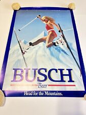 Vintage Busch Beer Poster Bikini ski Girl Be picture
