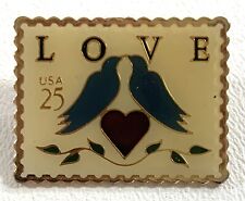 Vintage Jonathan Grey & Associates Lapel Pins USPS Love Birds Stamp USA picture