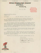 1935 Georgia Webbing & Tape Co. Letterhead Columbus GA Fabric President Sign picture